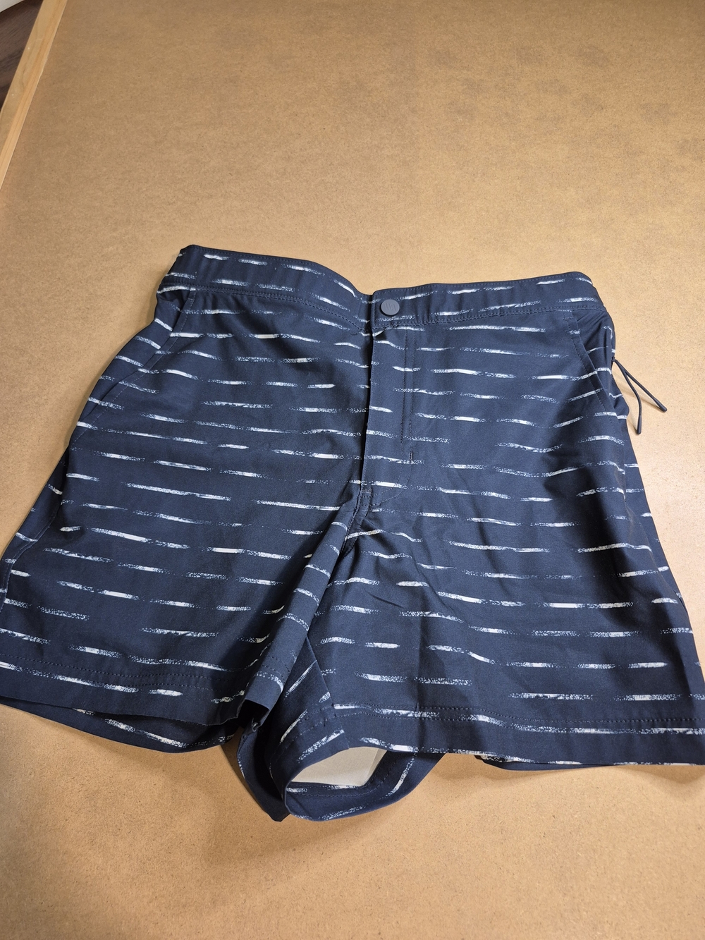 VRST Navy Hybrid Shorts with White Dash Pattern 4211/7